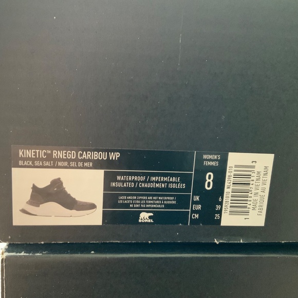 Sorel Kinetic Caribou Black Suede Boot Sneakers Waterproof Leather Winter Boot 8 - Picture 11 of 16